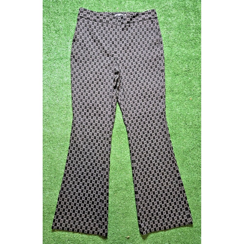 Karl Lagerfeld Paris Printed Flare Leg Trousers – Black – Women’s Size 10